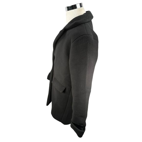 Dudley Stephens Fleece Peacoat Womens Medium Black Polyester Coat Jacket Stretch - Picture 3 of 9